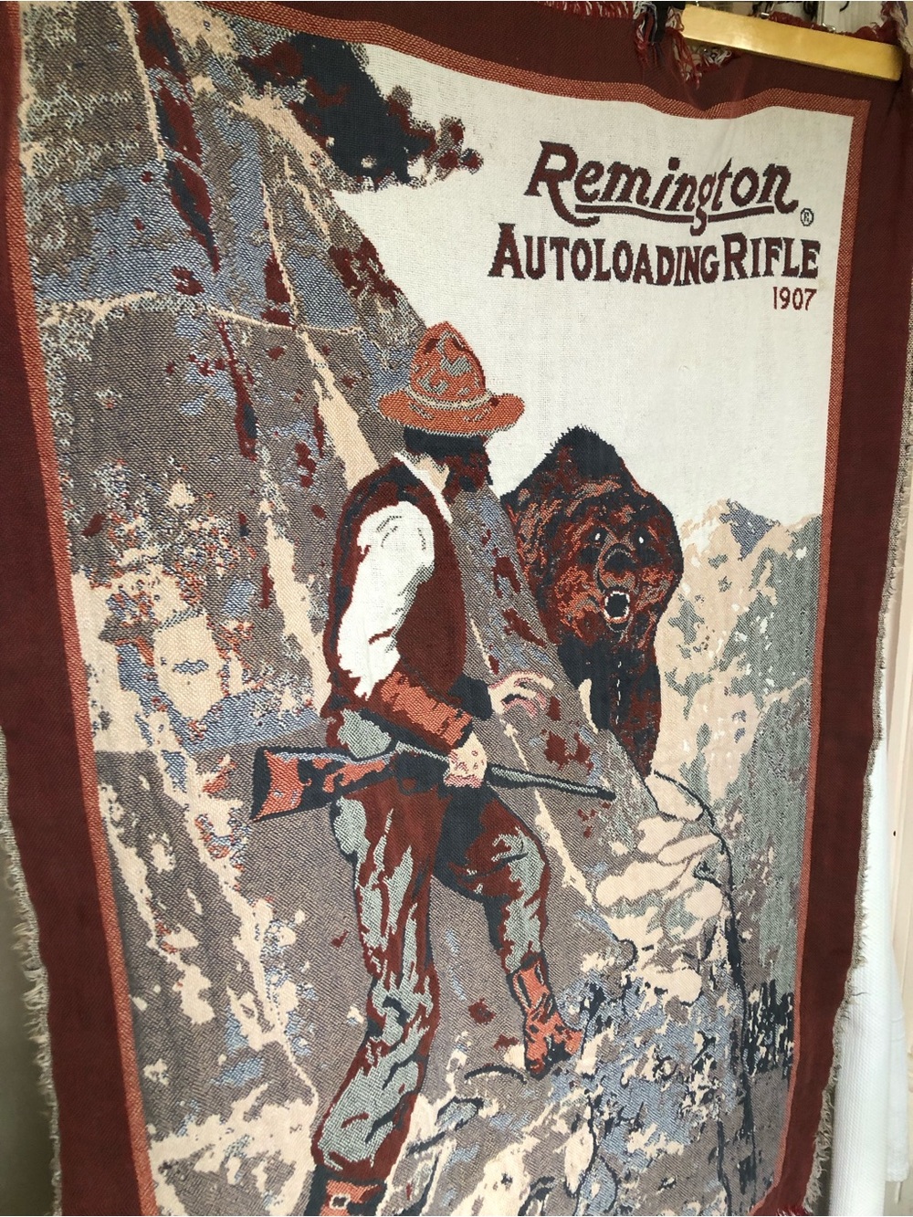 Handwoven Remington Rifle Throw Blanket